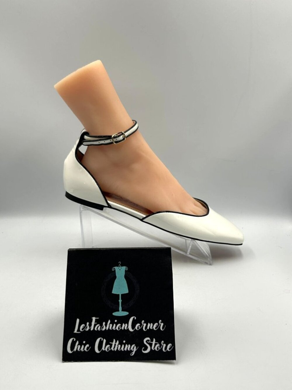 J.Crew Women's White Patent Leather Anya Ankle-Strap Flats Size 10 3603 - Picture 14 of 16